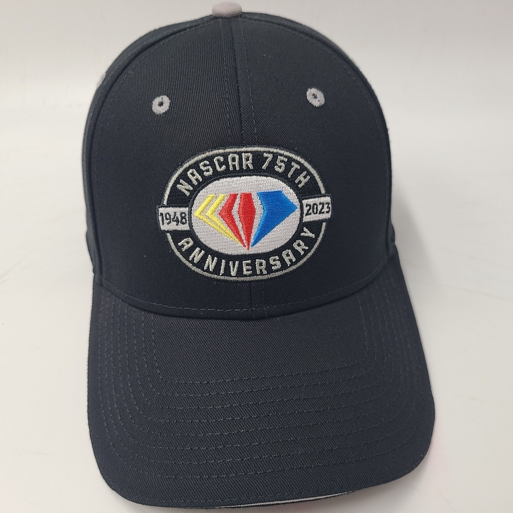 NASCAR Hat Adjustable Black 75th Anniversary Racing 2023 Cotton‎ Casual Wear Men